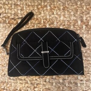 Vera Bradley Black Blue and White Wristlet